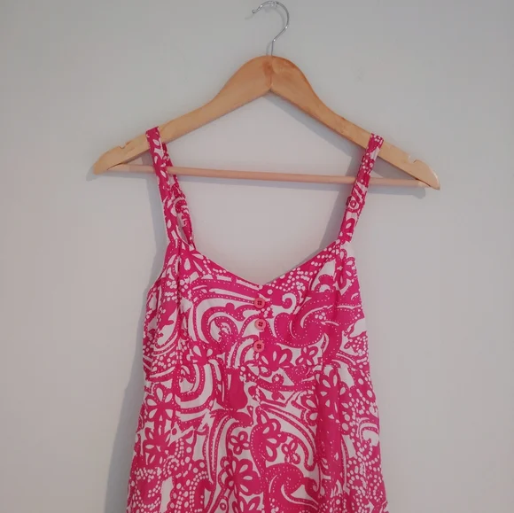 Vansa Pink and White Patterned Sundress - Picture 2 of 6